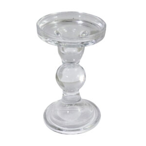 Glass taper candle holder dia8.5x14cm (L)