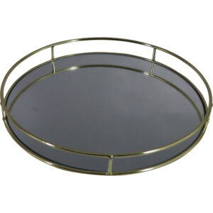 Metal mirror tray dia30.5x3.5cm
