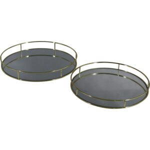 Metal mirror tray s/2