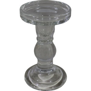 Glass taper candle holder dia 8.5x14cm