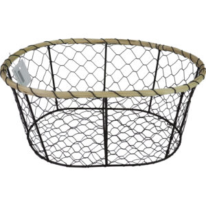 Metal basket oval 35.5x26x16.5cm