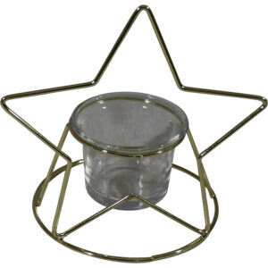 Metal tealight holder star 13x10.5x12.5cm