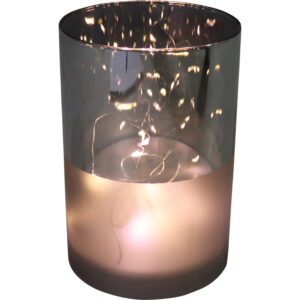 Glass cylinder w/Led dia 10x15.5cm