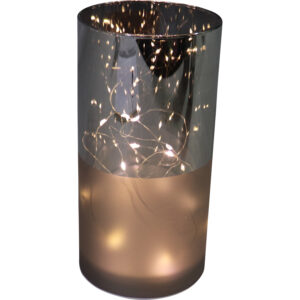 Glass cylinder w/Led dia 10x20.5cm