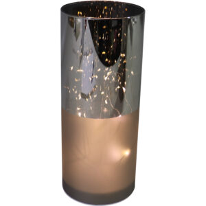 Glass cylinder w/Led dia 10x25cm