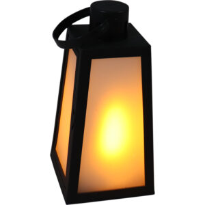 Plastic lantern w/led flame 20.5cmH