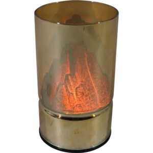 Glass cylinder w/fire led dia 9x15cm