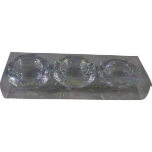 Glass tealight holder dia 6.5x3.5cm s/3