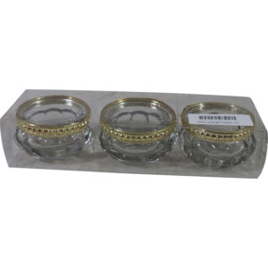 Glass tealight holder dia 6x3.5cm s/3
