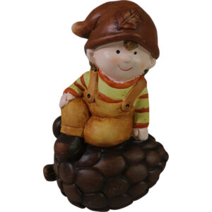 Terracotta boy decoration 10.2x7.8x16.3cm