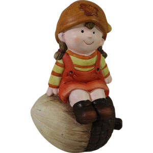 Terracotta girl decoration 10.7x9x16.8cm