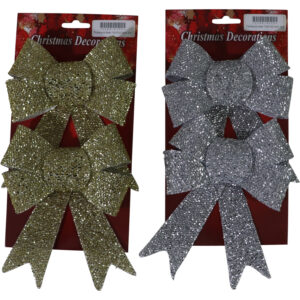 Tinsel pvc bow 13x17x3.5cm S/2