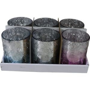 Glass tealight holder dia 10x12.5cm s/6