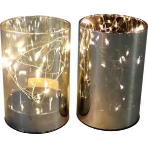 Glass cylinder w/Led dia 8x12cm