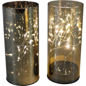 Glass cylinder w/Led dia 8x18cm