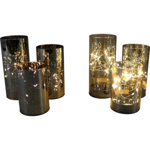 Glass cylinder w/Led s/3