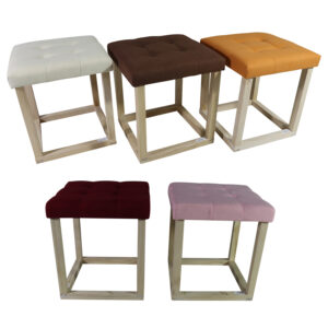 Wooden stool w/canvas top 36x36x41cm