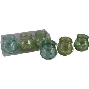 Glass tealight holder S/3