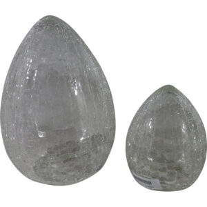Glass egg s/2 12/20cmH