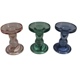 Glass taper candle holder dia 8.5x11cm