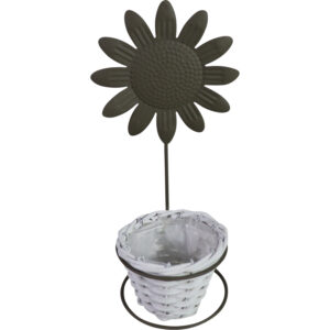 Metal flower pot flower 11.5x11.5x30cm