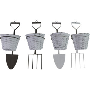Metal hanging flower pot 15x17.5x44cm