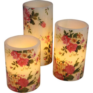 Led wax candle S/3