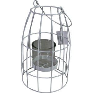 Metal lantern/tealight holder dia 16x27cm