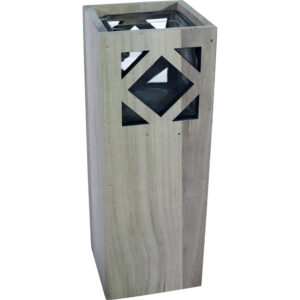 Wooden lantern w/ glass candle holder 9.5x9.5x26cm