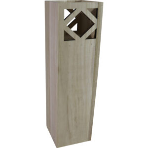 Wooden lantern w/glass candle holder 52cmH