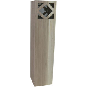 Wooden lantern w/glass candle holder 75cmH