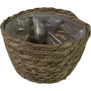 Straw flower basket dia 15x10cm