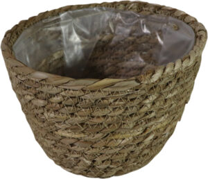 Straw flower basket dia 17x12cm