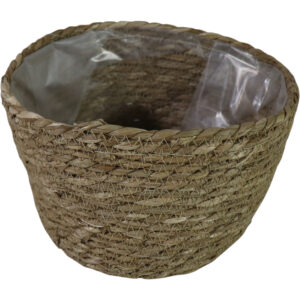 Straw flower basket dia 22x16cm