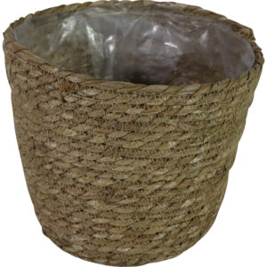 Straw flower basket dia 23.5x20cm