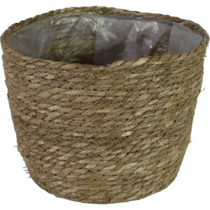 Straw flower basket dia 25x23cm