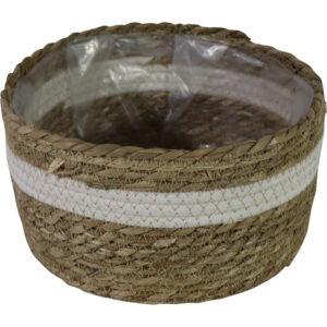 Straw flower basket dia 27x14.5cm
