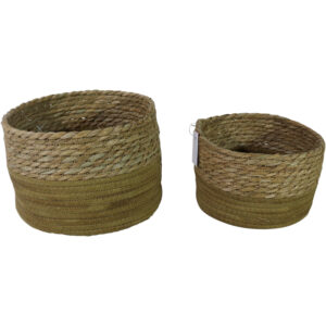Grass flower basket S/2