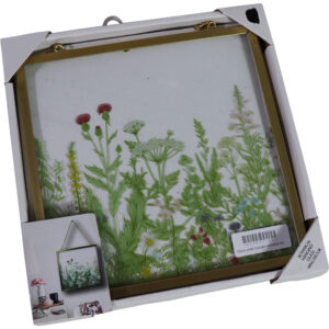 Glass plate hanger w/metal rim 20x20cm