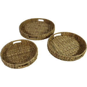 Water hyacinth tray round S/3