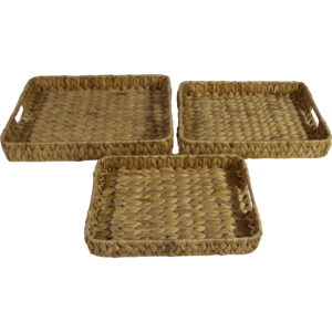 Water hyacinth tray rectangle S/3