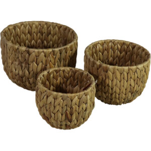 Water hyacinth flower basket S/3