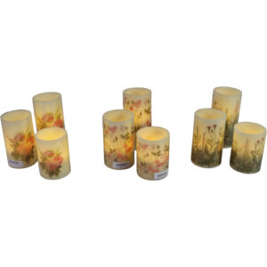 Led wax candle S/3