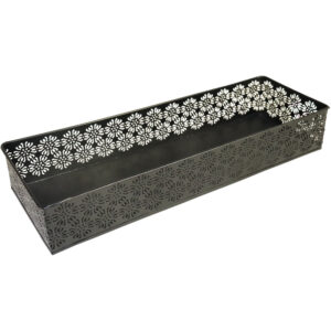Metal tray rectangle 41x14x6.5cm
