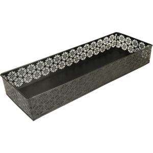 Metal tray rectangle 45.5x16x6.5cm
