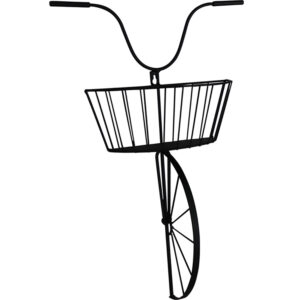 Metal wall bycicle w/flower basket 34.5x52x12cm
