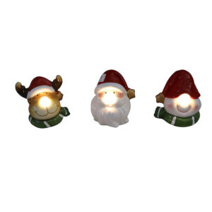 Ceramic x-mas figure w/Led 11-12cmH