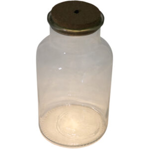 Glass jar w/Led dia 14x27cm