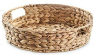 Water hyacinth basket dia 35x10cmH