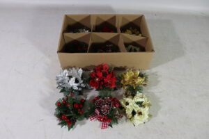 Plastic candle ring w/x-mas decoration dia 13cm